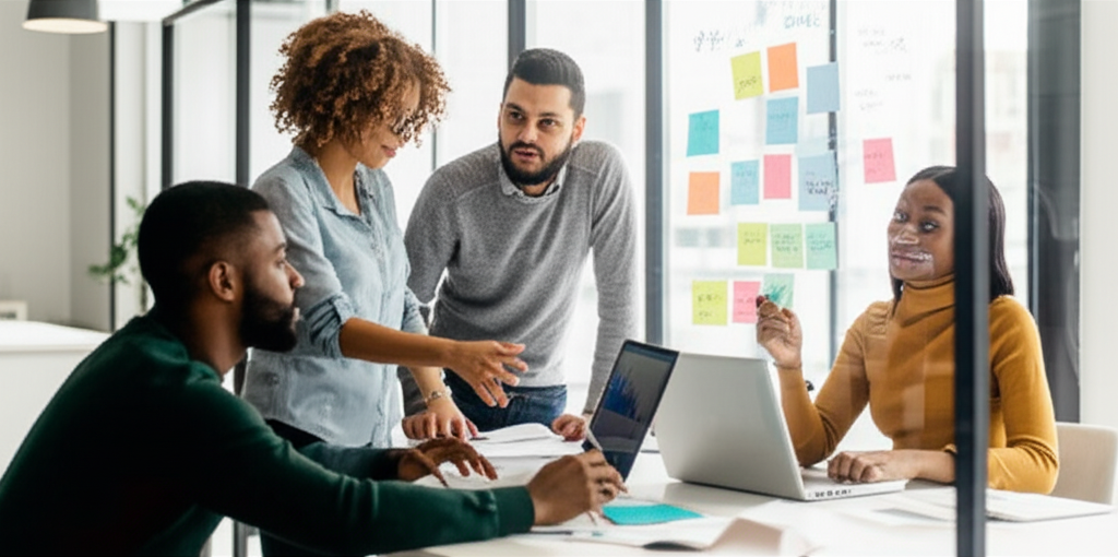 Entrepreneurs collaborating